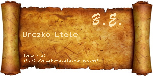 Brczko Etele névjegykártya